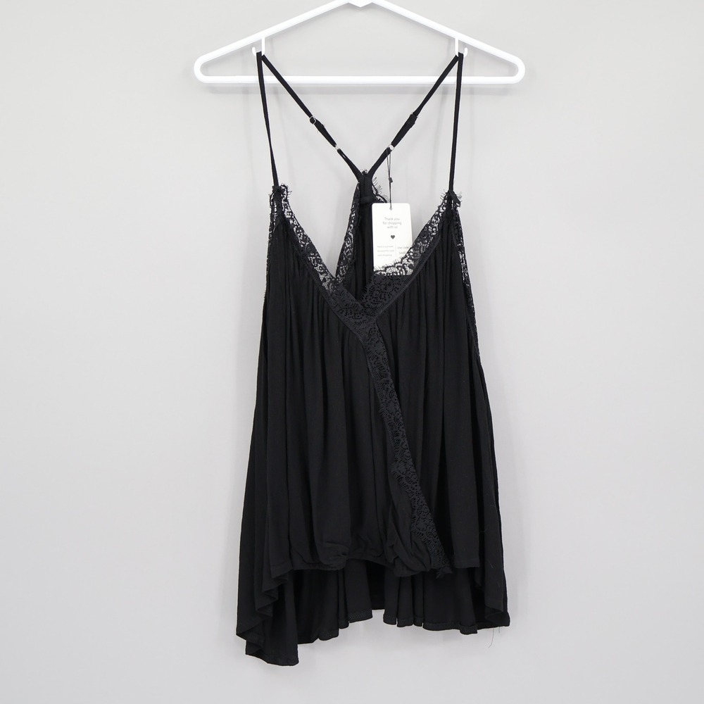 Beetsweeti Racerback Lace Cami Tank Top Womens XL Black‎ Witchy Whimsigoth NWT